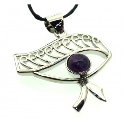 Amethyst Gemstone Egyptian Eye Pendant